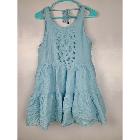 Lovers + Friends Tops - Lovers + Friends Blue Sleeveless Eyelet Tiered BOHO Top Size Medium